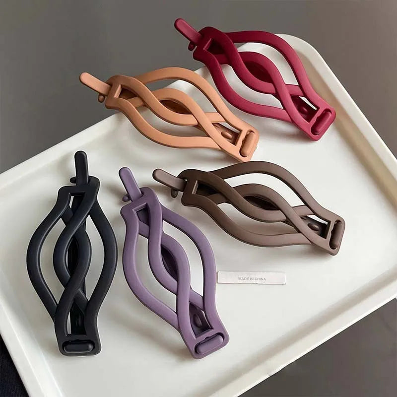 Frosted Solid Color Banana Hair Clips – Fashion Ponytail Barrettes & Hair Claws for Women