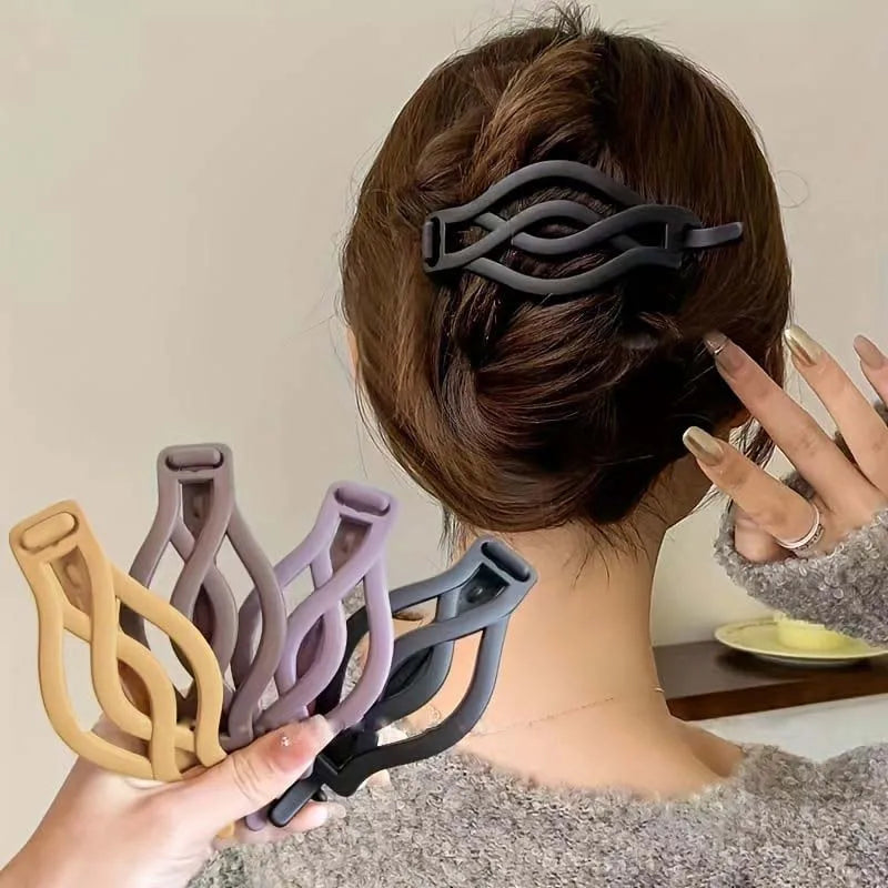 Frosted Solid Color Banana Hair Clips – Fashion Ponytail Barrettes & Hair Claws for Women