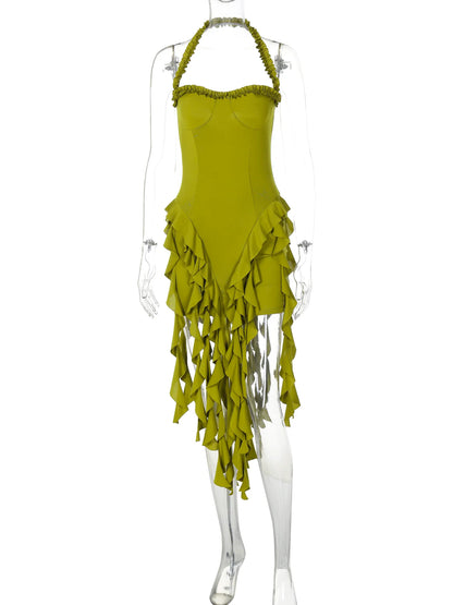 Sleeveless Backless Mini Dress