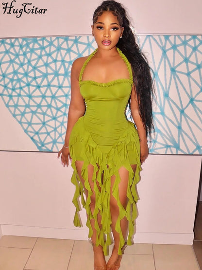 Sleeveless Backless Mini Dress